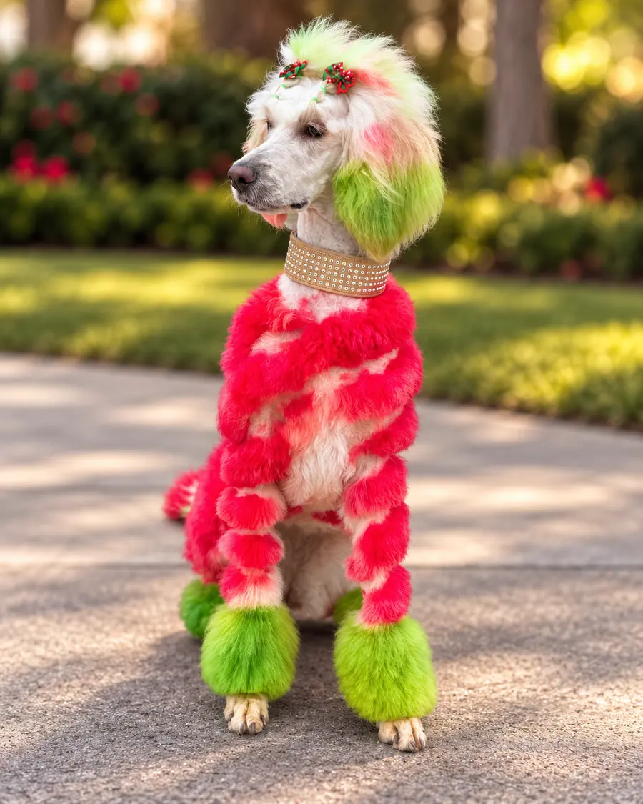 Standard Poodle, Creative Grooming after a mobile grooming appointment